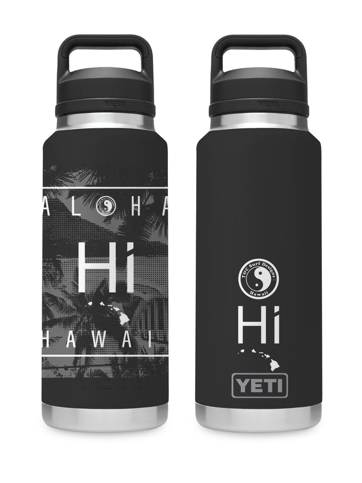 T&C Surf Designs T&C Surf 36 oz Toned Scenic Square Rambler Yeti Bottle with Chug Cap, Black