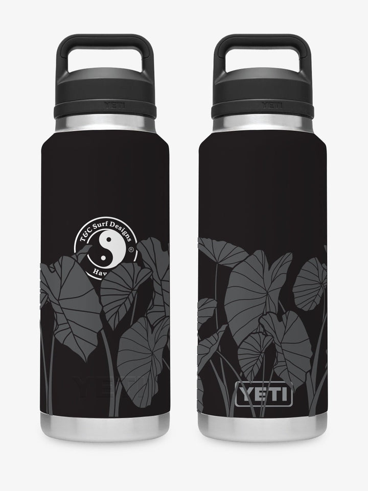 T&C Surf Designs T&C Surf 36 oz Luau Rambler Yeti Bottle with Chug Cap, Black