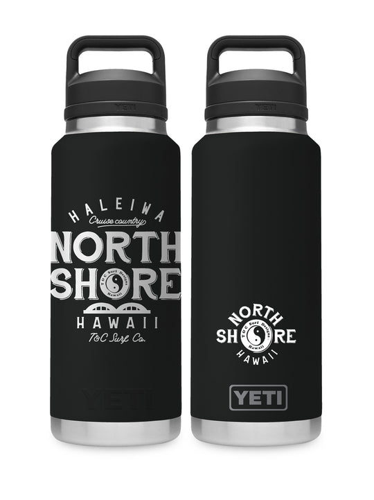 T&C Surf Designs T&C Surf 36 oz Northside Rambler Yeti Bottle with Chug Cap, Black