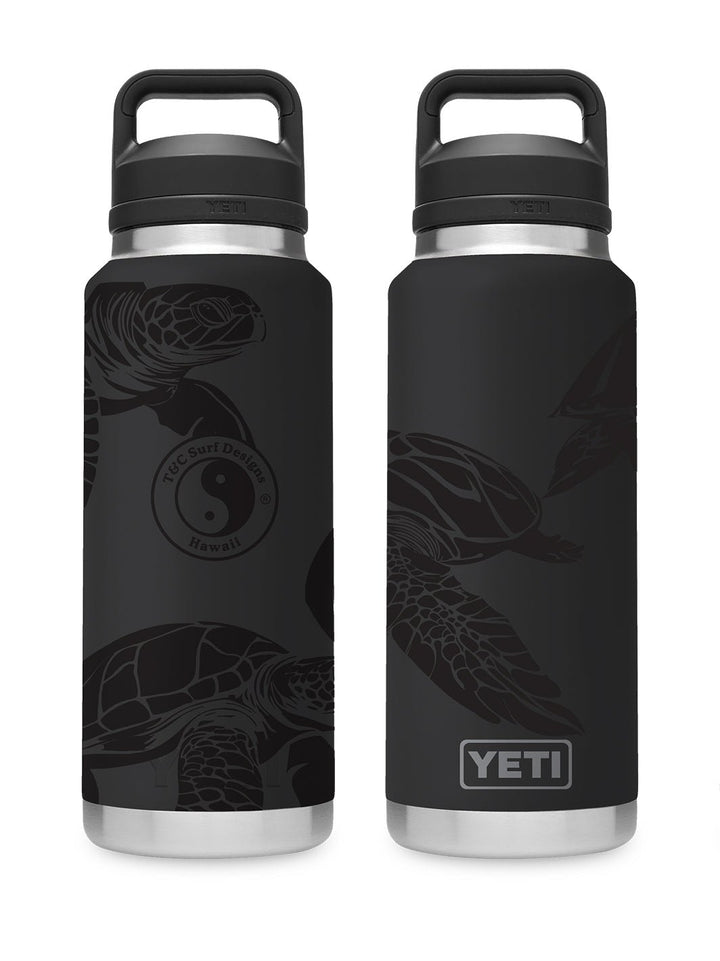 T&C Surf Designs T&C Surf 36 oz Laniakea Rambler Yeti Bottle with Chug Cap, Black