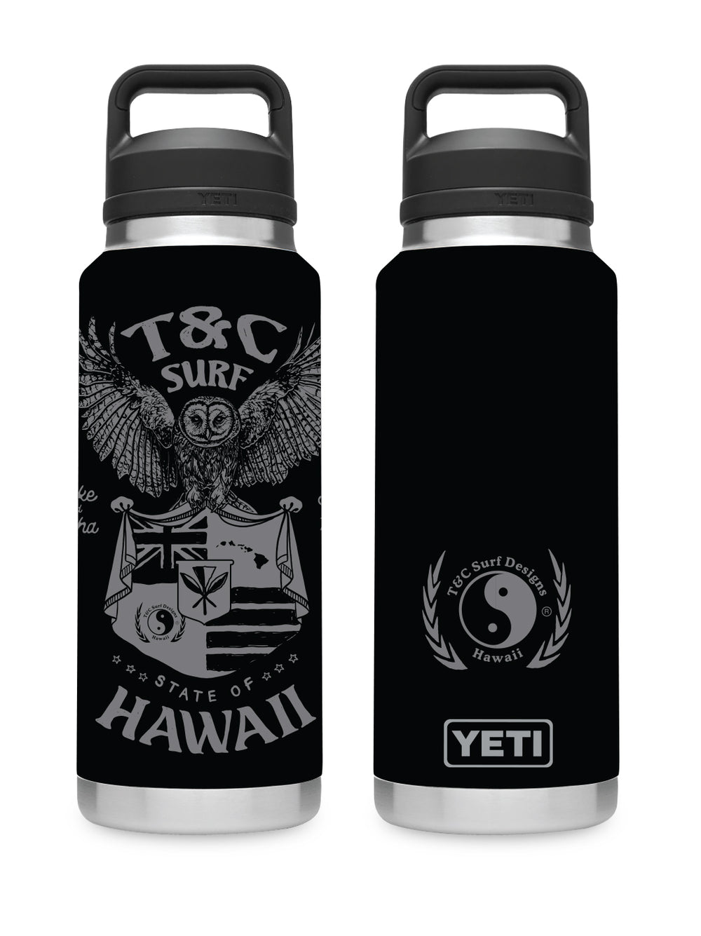 T&C Surf 36 oz Pueo Rambler Yeti Bottle with Chug Cap - T&C Surf Designs