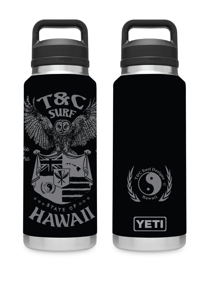 T&C Surf 36 oz Pueo Rambler Yeti Bottle with Chug Cap - T&C Surf Designs