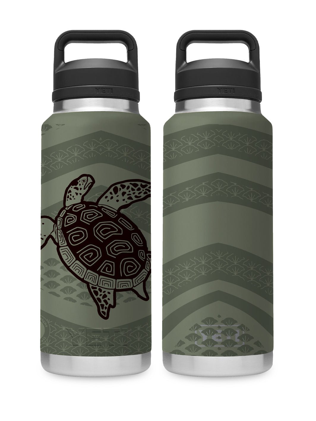 T&C Surf Designs T&C Surf 36 oz Hana Honu Rambler Yeti Bottle with Chug Cap, Camp Green