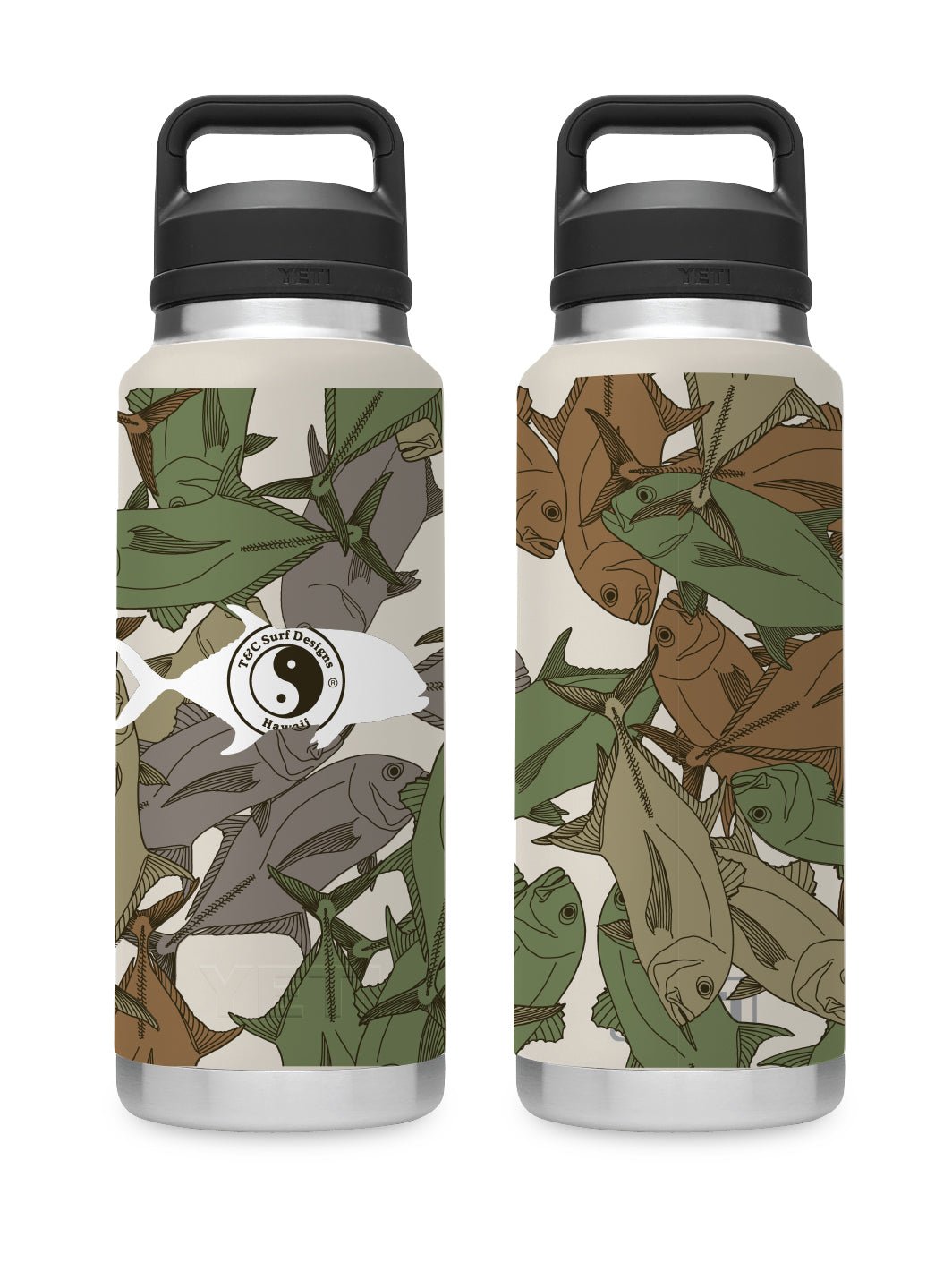 T&C Surf 36 oz Ulua Sea Camo Rambler Yeti Bottle with Chug Cap - T&C Surf Designs