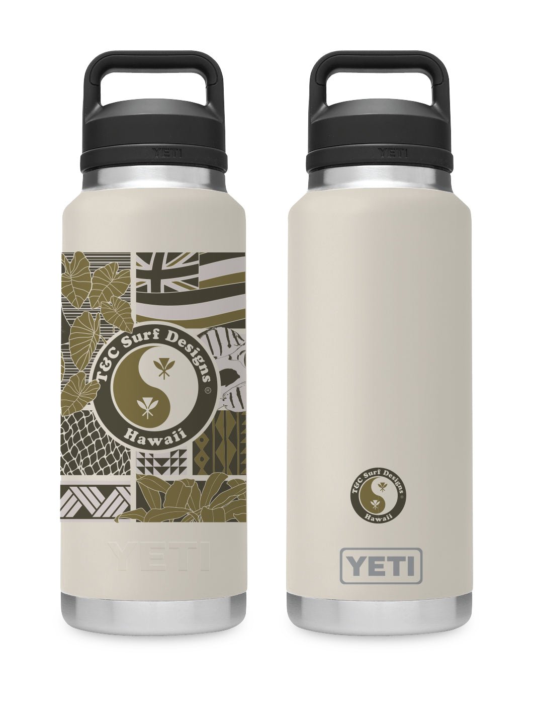 T&C Surf Designs T&C Surf 36 oz Aina Rich Rambler Yeti Bottle with Chug Cap, Cape Taupe