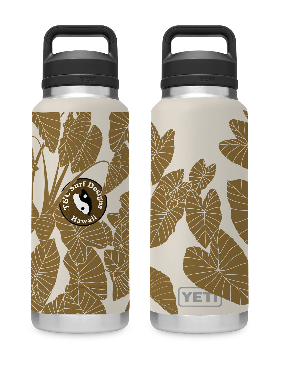T&C Surf Designs T&C Surf 36 oz Kalo Daze Rambler Yeti Bottle with Chug Cap, Cape Taupe