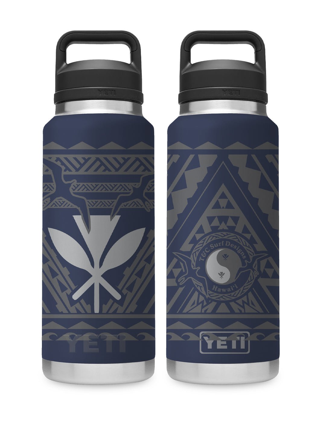 T&C Surf Designs T&C Surf 36 oz Iwa Sunrise Rambler Yeti Bottle with Chug Cap, Navy