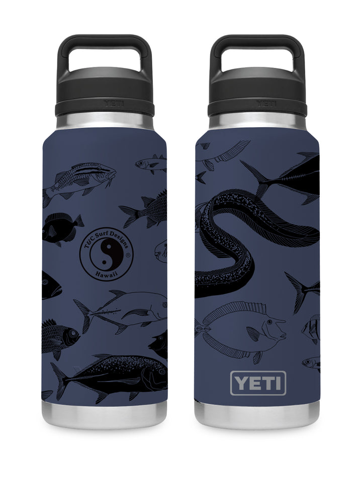 T&C Surf 36 oz Under Da Sea Rambler Yeti Bottle with Chug Cap