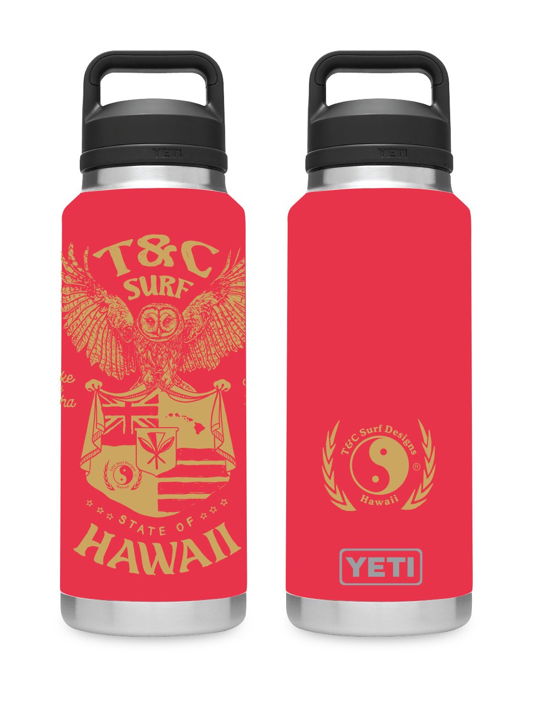 T&C Surf 36 oz Pueo Rambler Yeti Bottle with Chug Cap - T&C Surf Designs