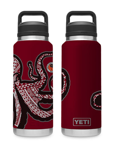 T&C Surf Designs T&C Surf 36 oz Octogon Rambler Yeti Bottle with Chug Cap, WV Red