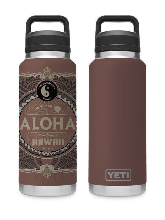 T&C Surf Designs T&C Surf 36 oz Pearl City Rambler Yeti Bottle with Chug Cap, Wetlands Brown