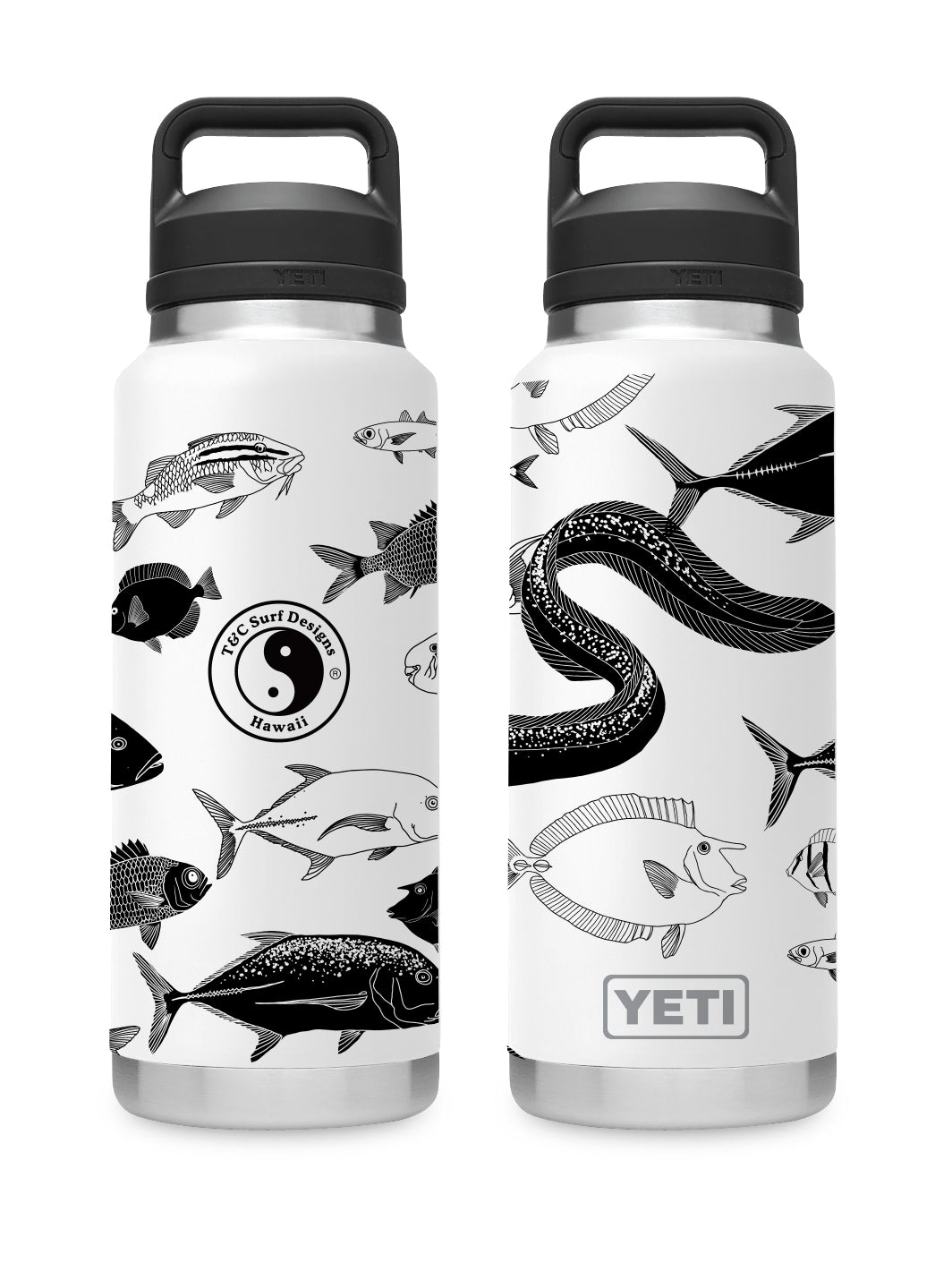 T&C Surf 36 oz Under Da Sea Rambler Yeti Bottle with Chug Cap