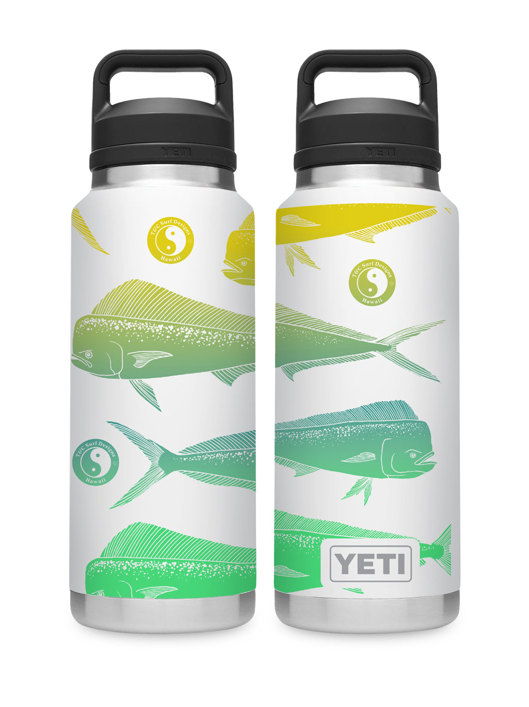 T&C Surf Designs T&C Surf 36 oz Mahis Yeti Bottle with Chug Cap, White
