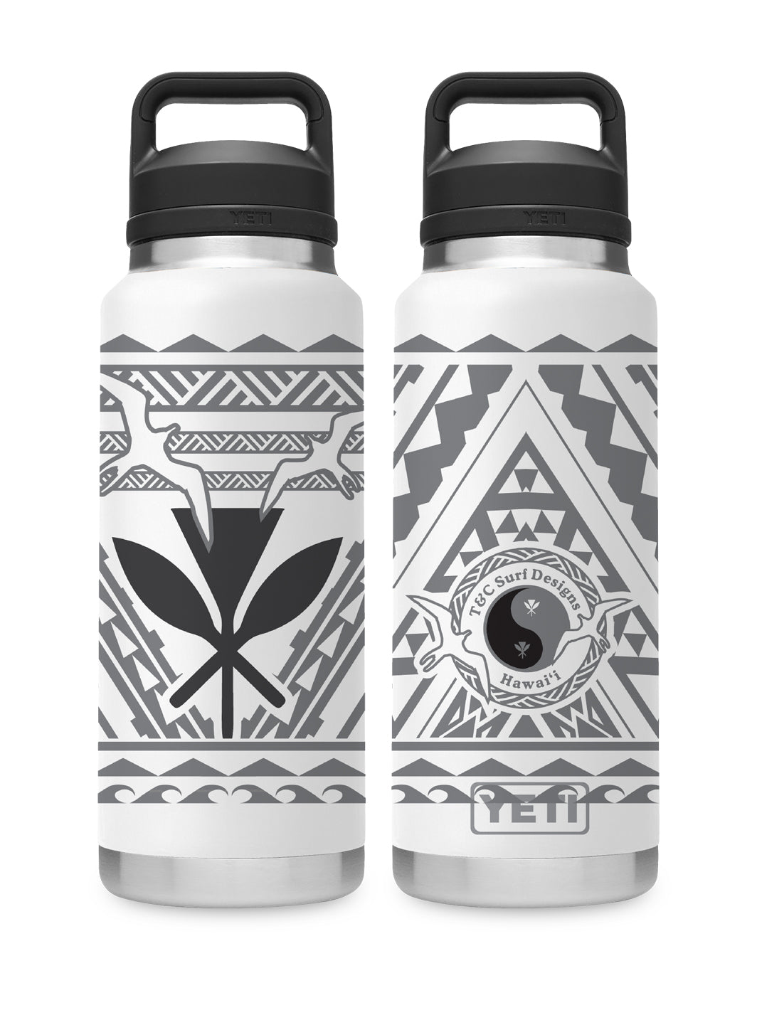 T&C Surf Designs T&C Surf 36 oz Iwa Sunrise Rambler Yeti Bottle with Chug Cap, White