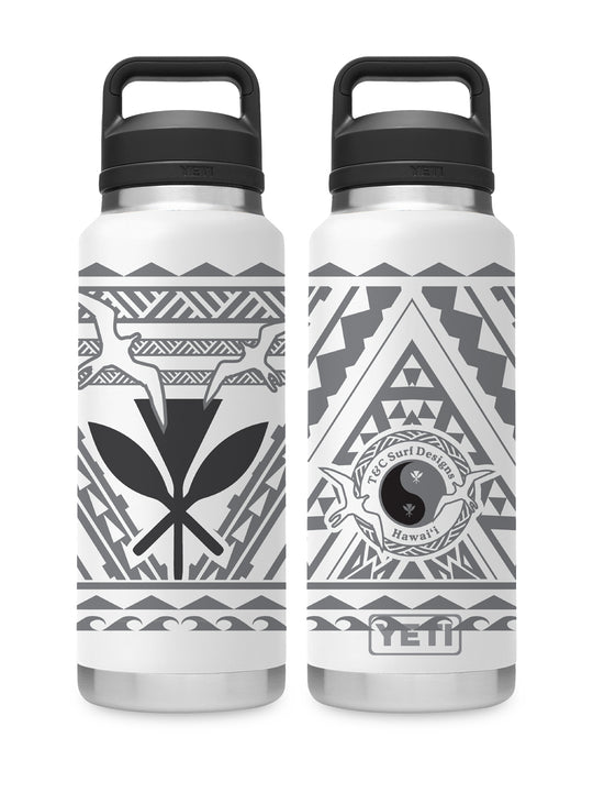 T&C Surf Designs T&C Surf 36 oz Iwa Sunrise Rambler Yeti Bottle with Chug Cap, White