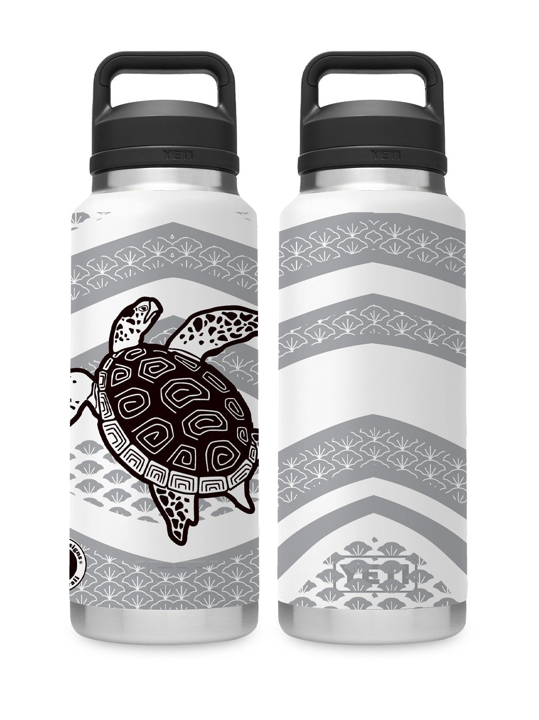 T&C Surf Designs T&C Surf 36 oz Hana Honu Rambler Yeti Bottle with Chug Cap, White