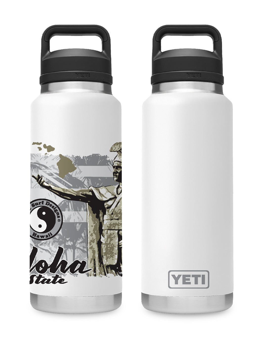 T&C Surf 36 oz Rough Aloha Rambler Yeti Bottle with Chug Cap - T&C Surf Designs