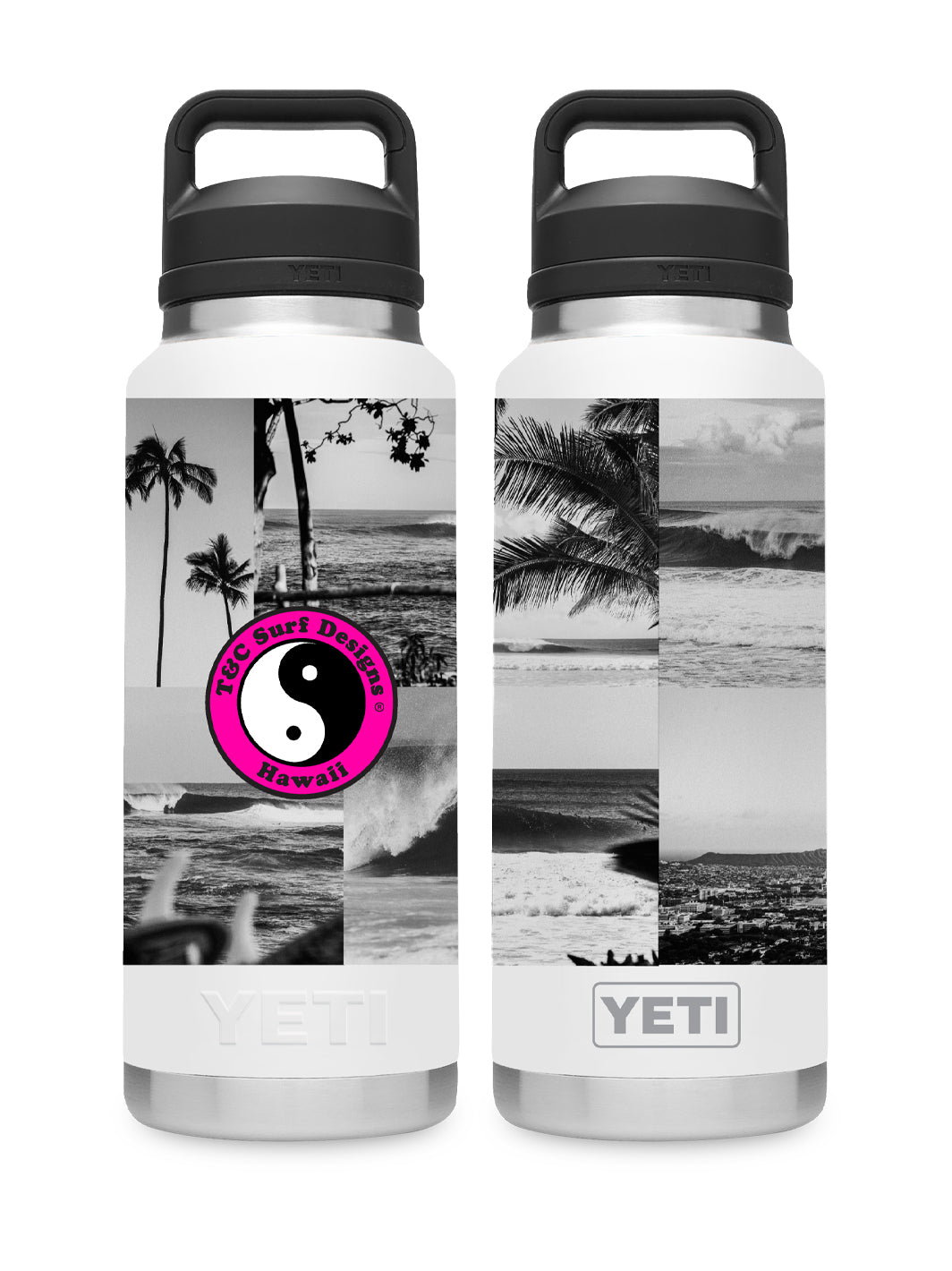 T&C Surf Designs T&C Surf 36 oz Monotone Rambler Yeti Bottle with Chug Cap, White