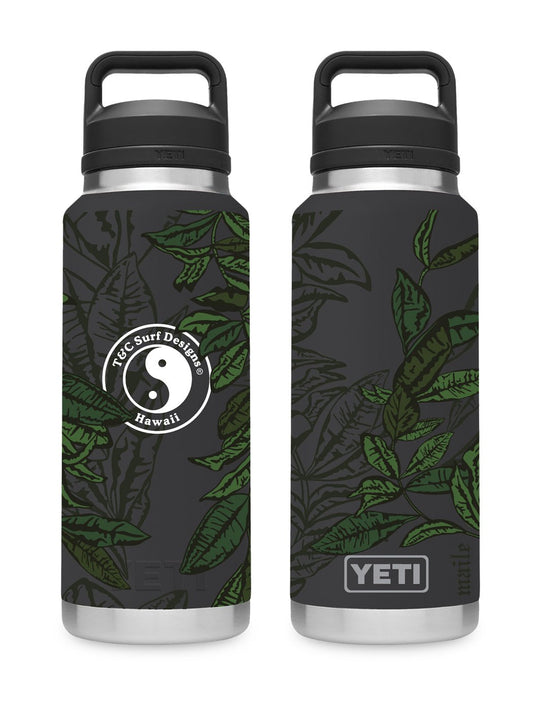 T&C Surf Designs T&C Surf 36 oz Maile Rambler Yeti Bottle with Chug Cap, Black