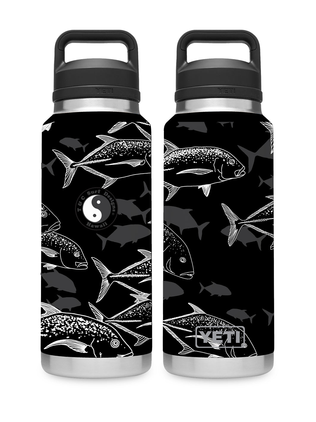 T&C Surf Designs T&C Surf 36 oz Ulua Flow Rambler Yeti Bottle with Chug Cap, Black