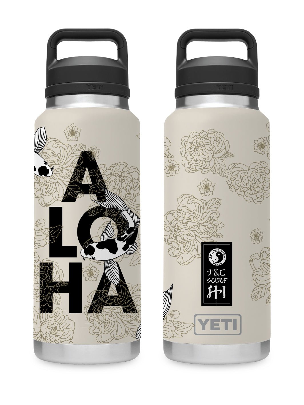 T&C Surf Designs T&C Surf 36 oz Koiloha Rambler Yeti Bottle with Chug Cap, Cape Taupe