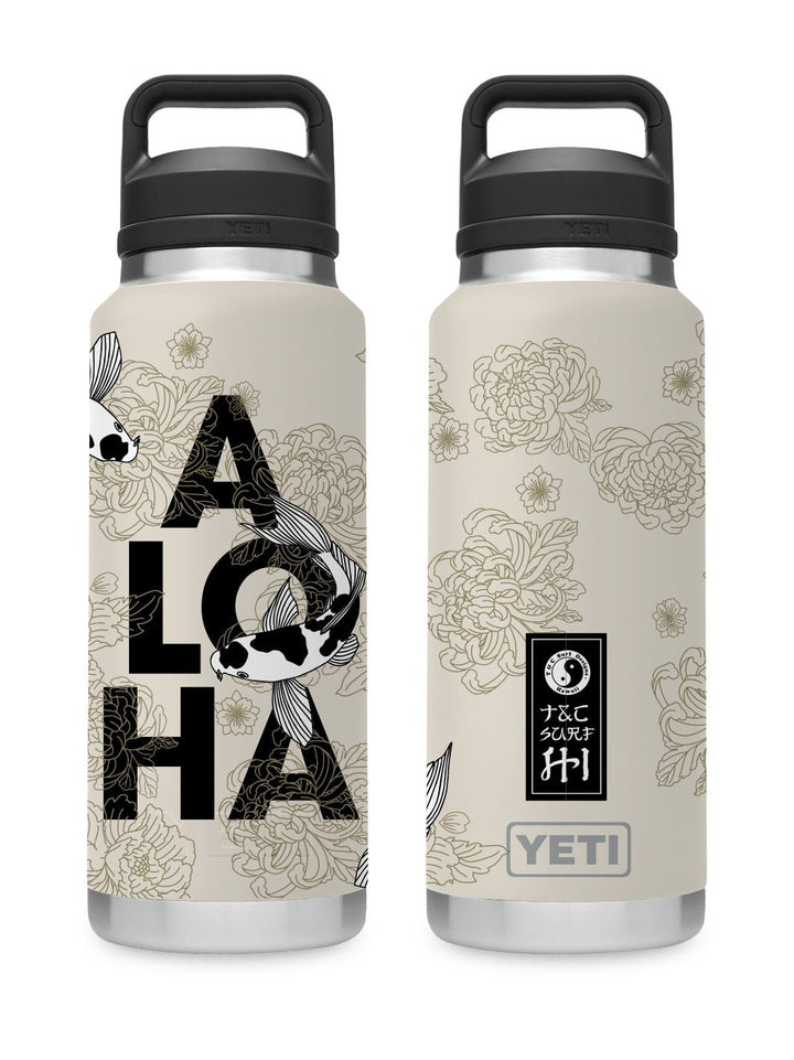 T&C Surf Designs T&C Surf 36 oz Koiloha Rambler Yeti Bottle with Chug Cap, Cape Taupe