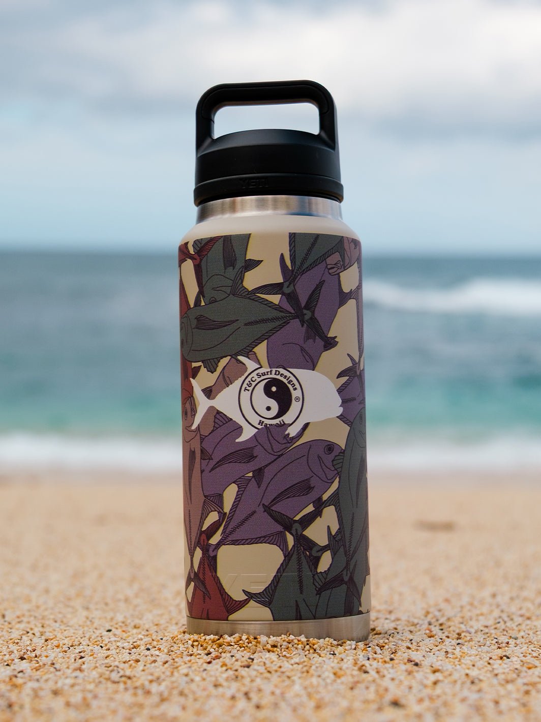 T&C Surf 36 oz Ulua Sea Camo Rambler Yeti Bottle with Chug Cap