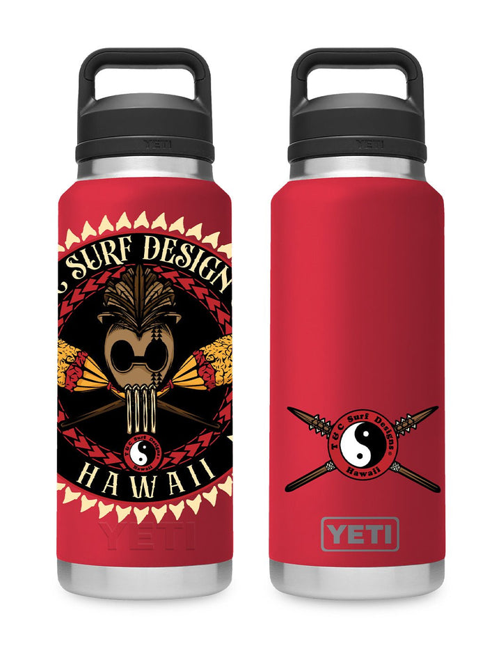 T&C Surf Designs T&C Surf 36 oz Warrior Rambler Yeti Bottle with Chug Cap, Rescue Red