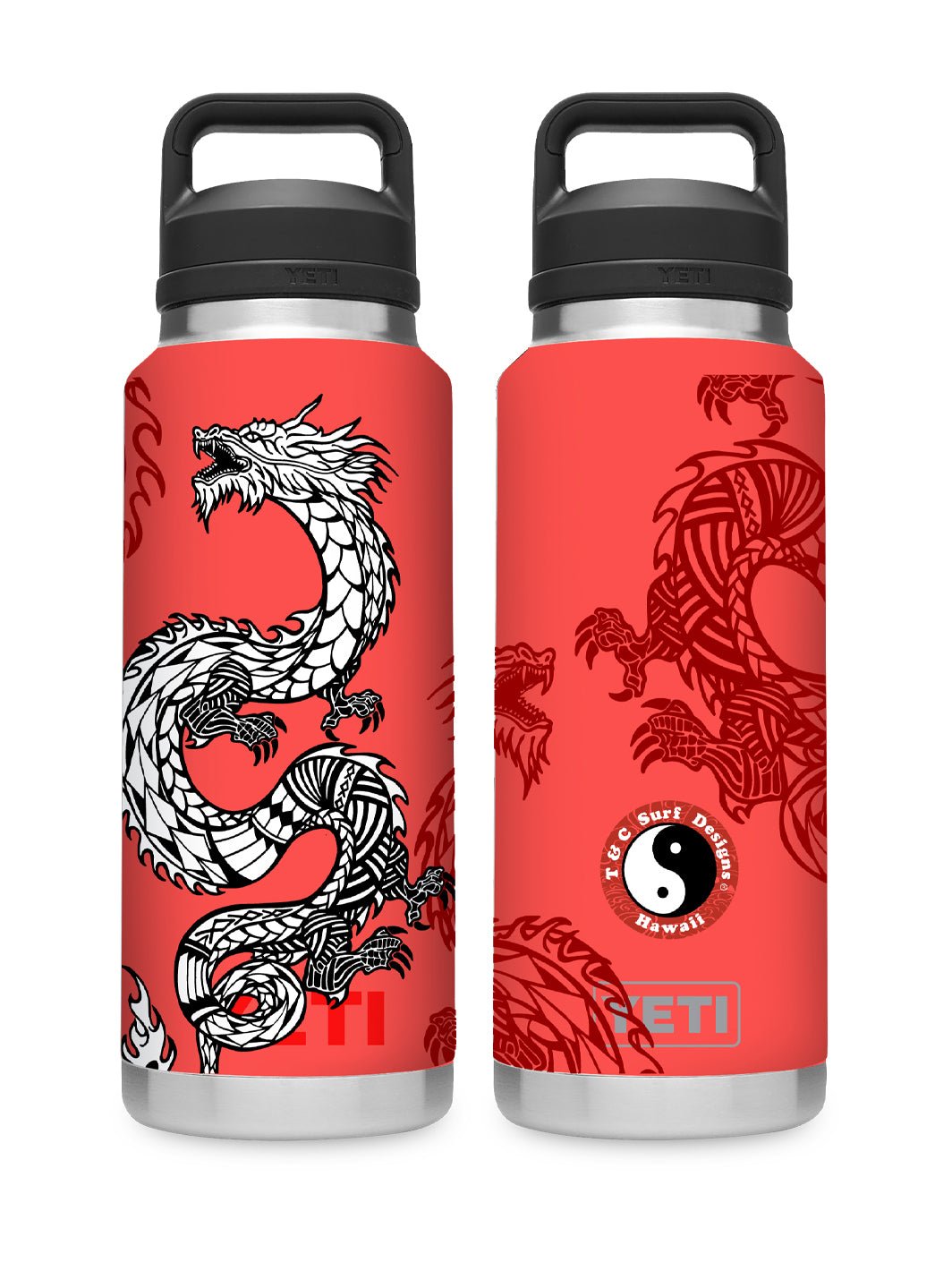 T&C Surf 36 oz Dragon Island Rambler Yeti Bottle with Chug Cap