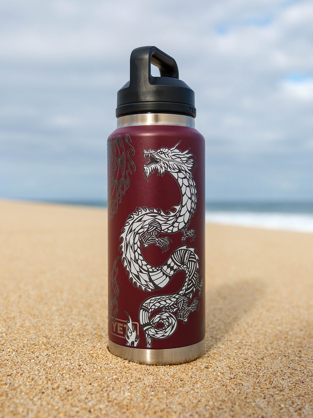 T&C Surf Designs T&C Surf 36 oz Dragon Island Rambler Yeti Bottle with Chug Cap,