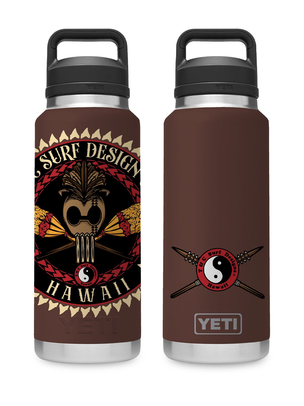 T&C Surf Designs T&C Surf 36 oz Warrior Rambler Yeti Bottle with Chug Cap, Wetland Brown