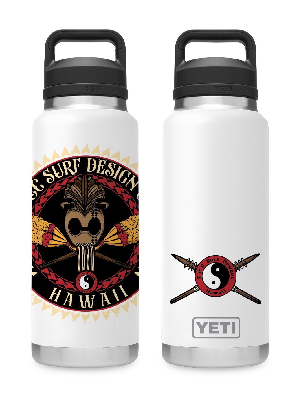 T&C Surf 36 oz Warrior Rambler Yeti Bottle with Chug Cap - T&C Surf Designs