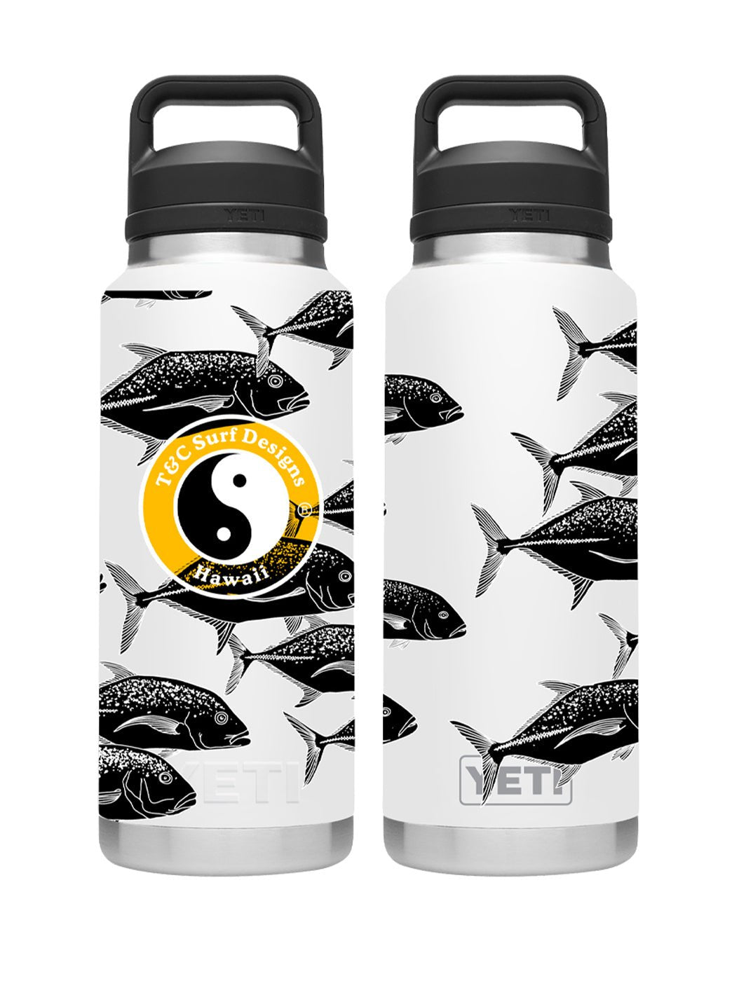 T&C Surf Designs T&C Surf 36 oz Passing By Rambler Yeti Bottle with Chug Cap, White