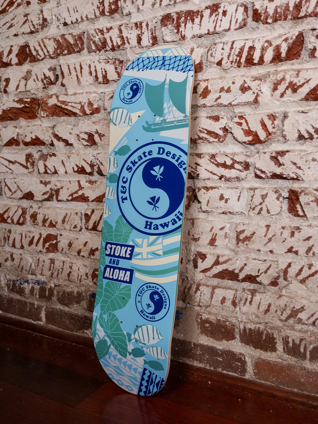 Stoke and Aloha Skateboard Deck - T&C Surf Designs