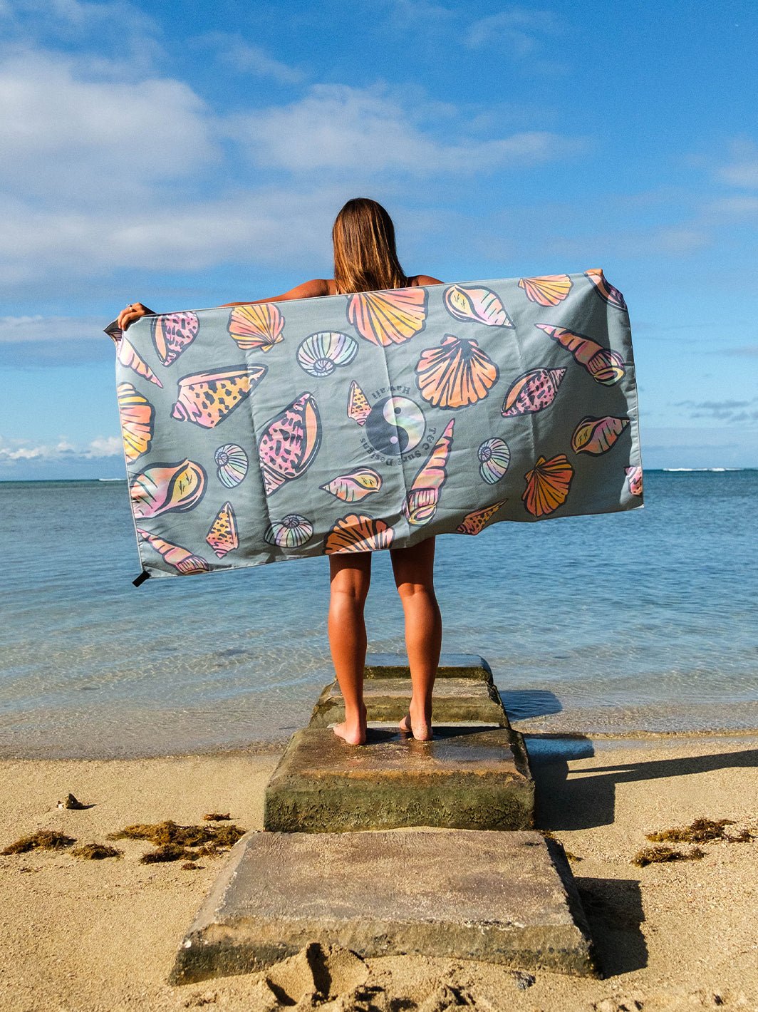 T&C Surf Designs Watercolor Shells Microfiber Towel,