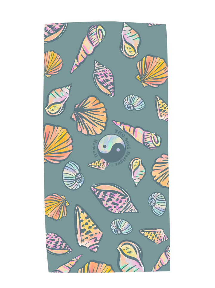 T&C Surf Designs Watercolor Shells Microfiber Towel,