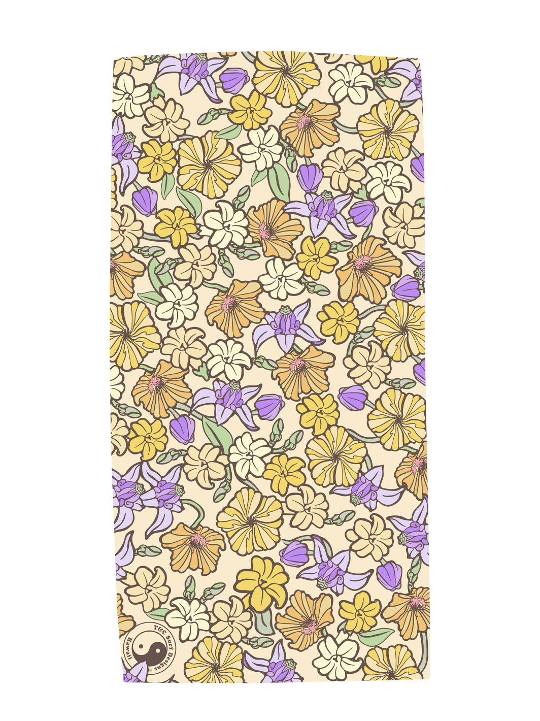 T&C Surf Designs Graphic Floral Microfiber Towel,
