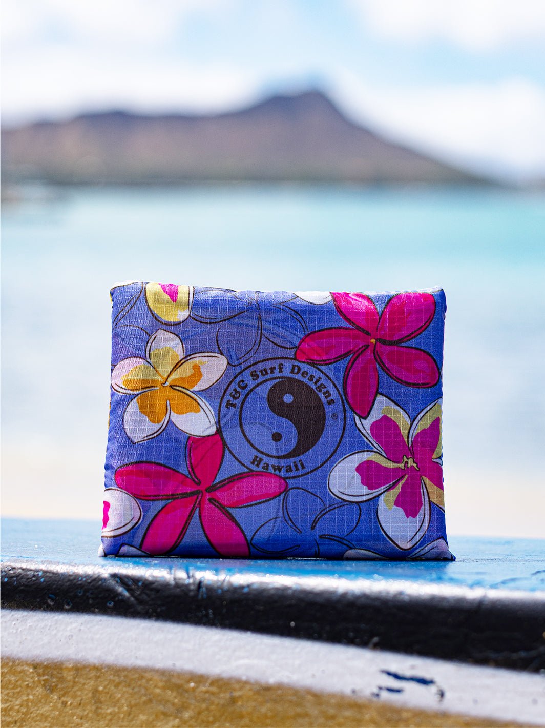 T&C Surf Designs Pua Melia Medium Tuck & Toss Reusable Tote Bag,