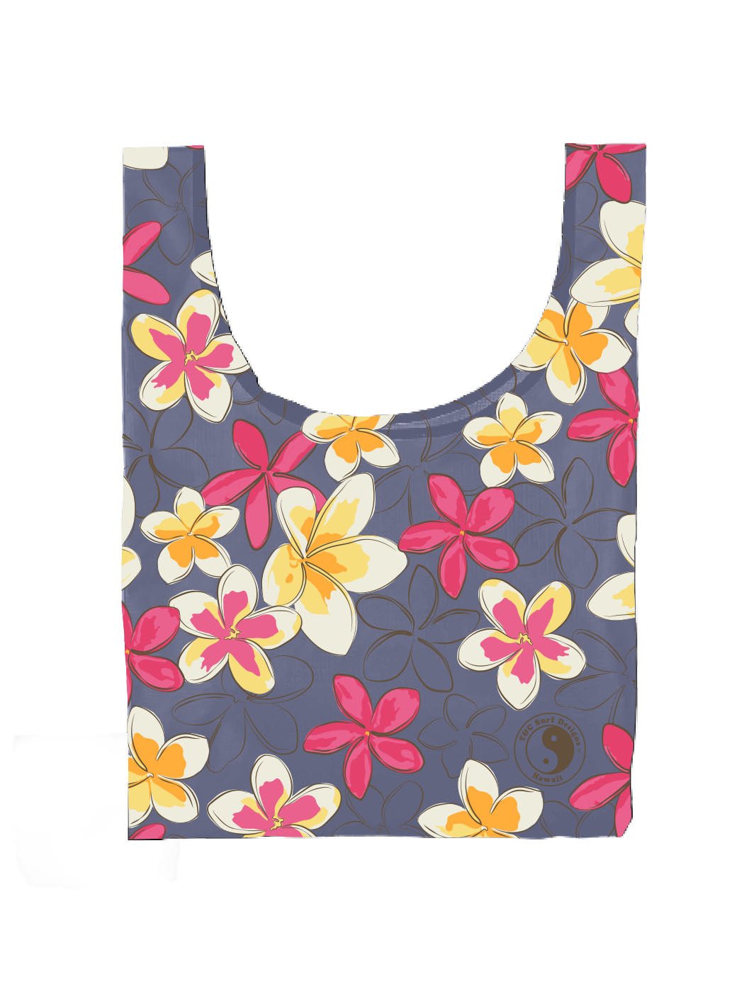 T&C Surf Designs Pua Melia Medium Tuck & Toss Reusable Tote Bag,