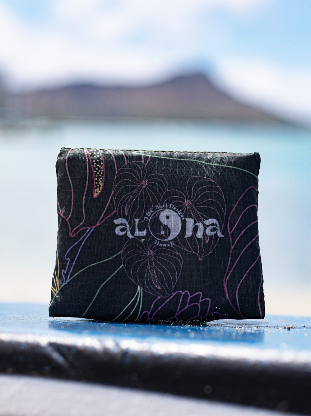 T&C Surf Designs Line Anthurium Small Tuck & Toss Reusable Tote Bag,