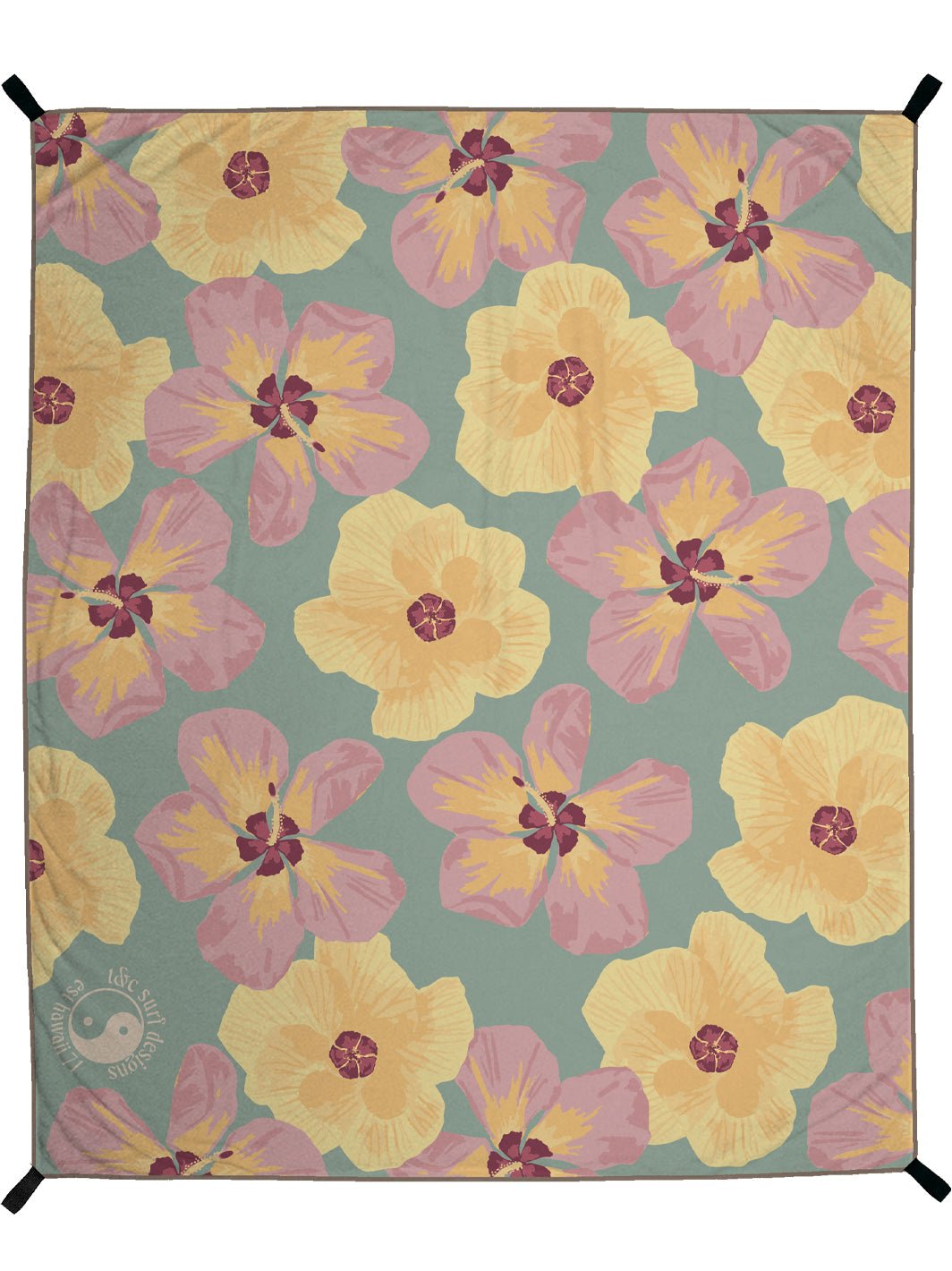 Watercolor Hau Microfiber Towel Blanket - T&C Surf Designs