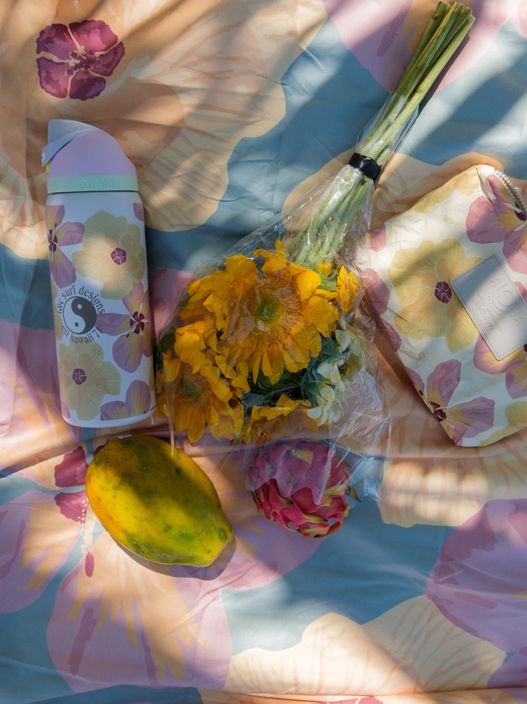 Watercolor Hau Microfiber Towel Blanket - T&C Surf Designs