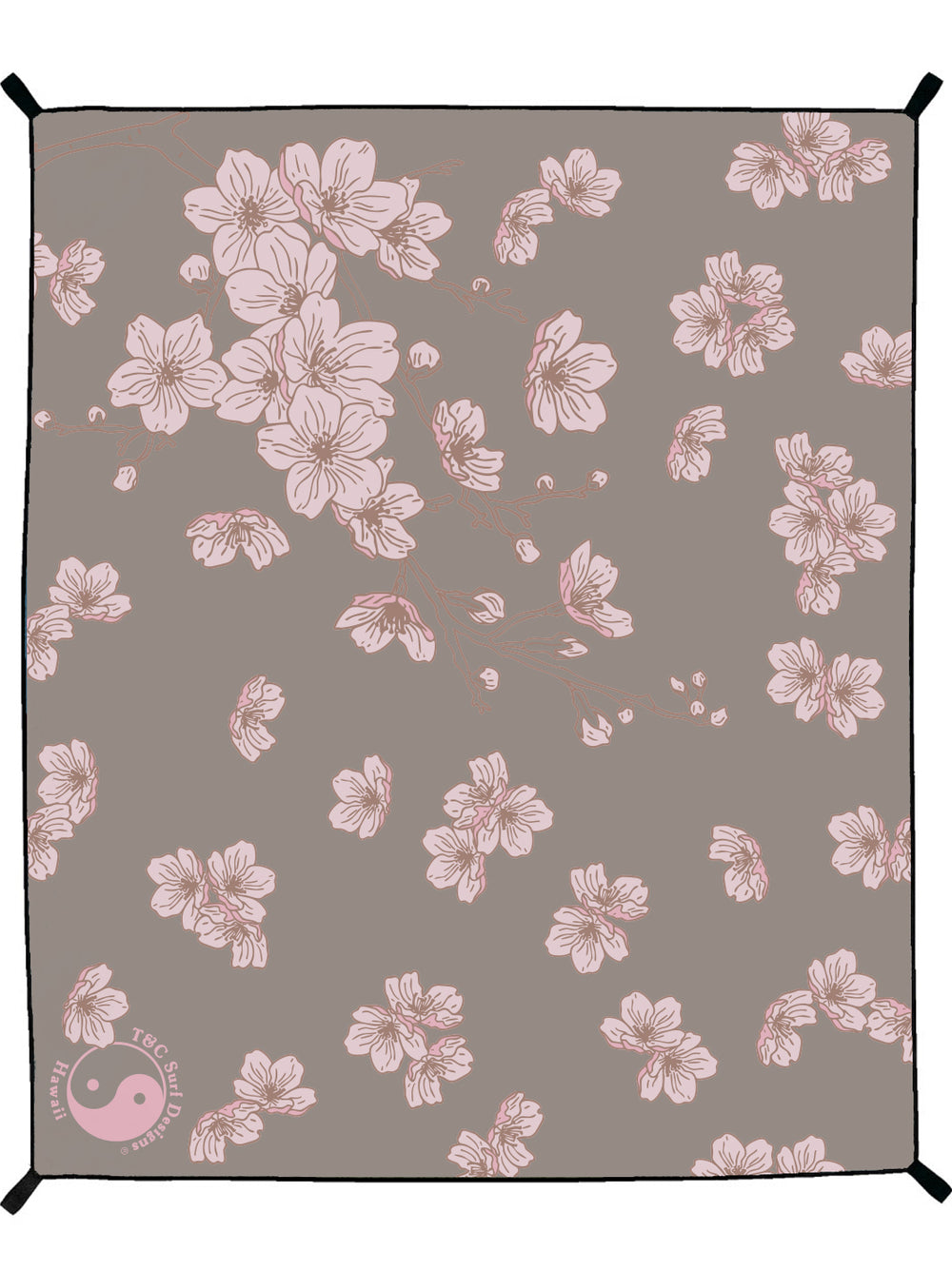 T&C Surf Designs Sakura Branch Microfiber Towel Blanket,