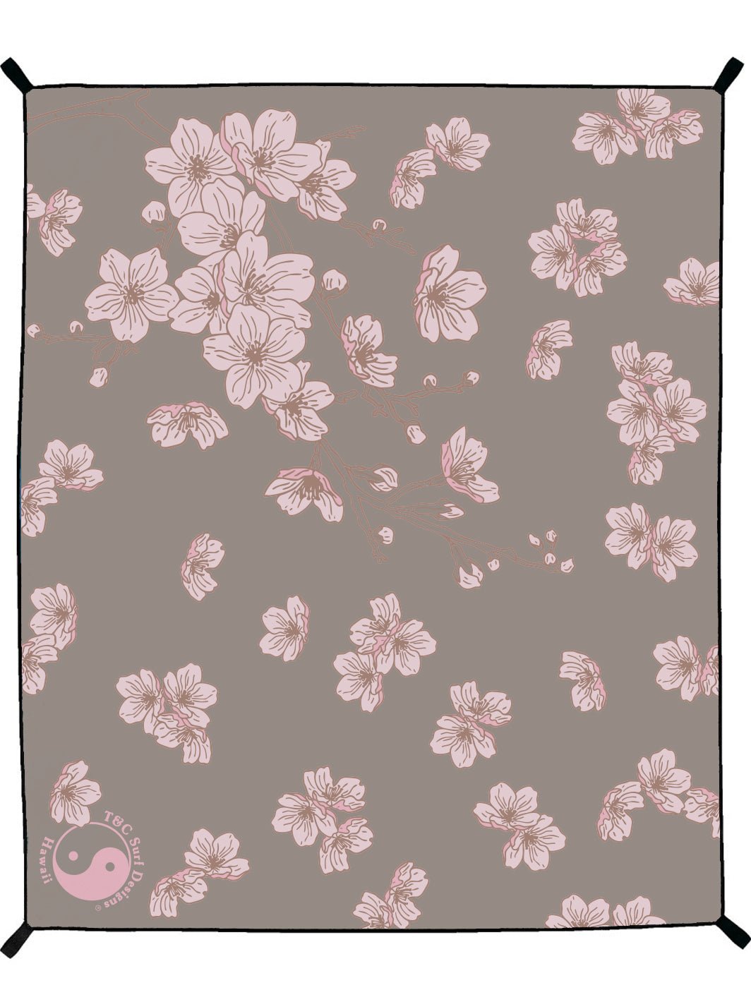 T&C Surf Designs Sakura Branch Microfiber Towel Blanket,