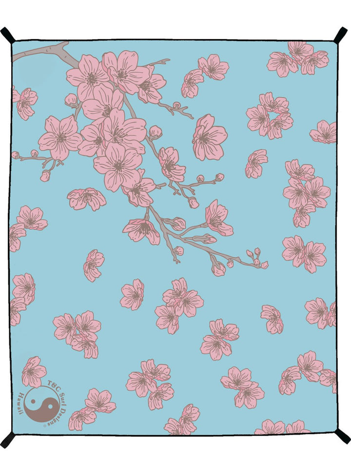 T&C Surf Designs Sakura Branch Microfiber Towel Blanket,