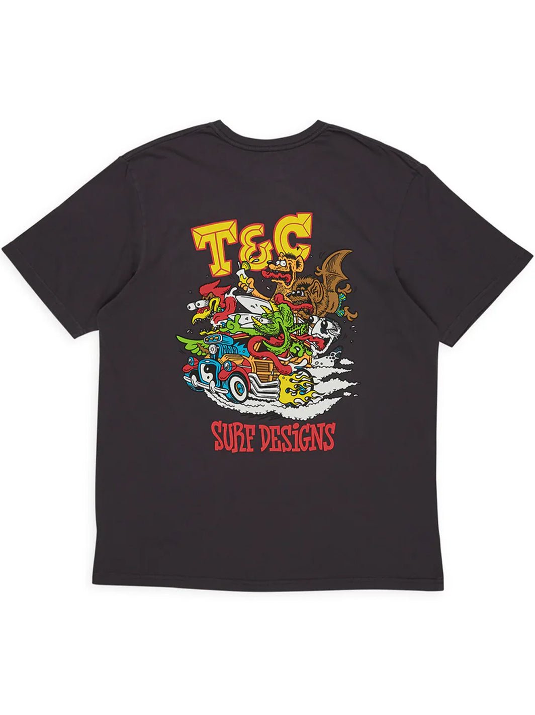 T&C Surf Designs Europe Jon Fink Scene Car Tee, Wash Black / S