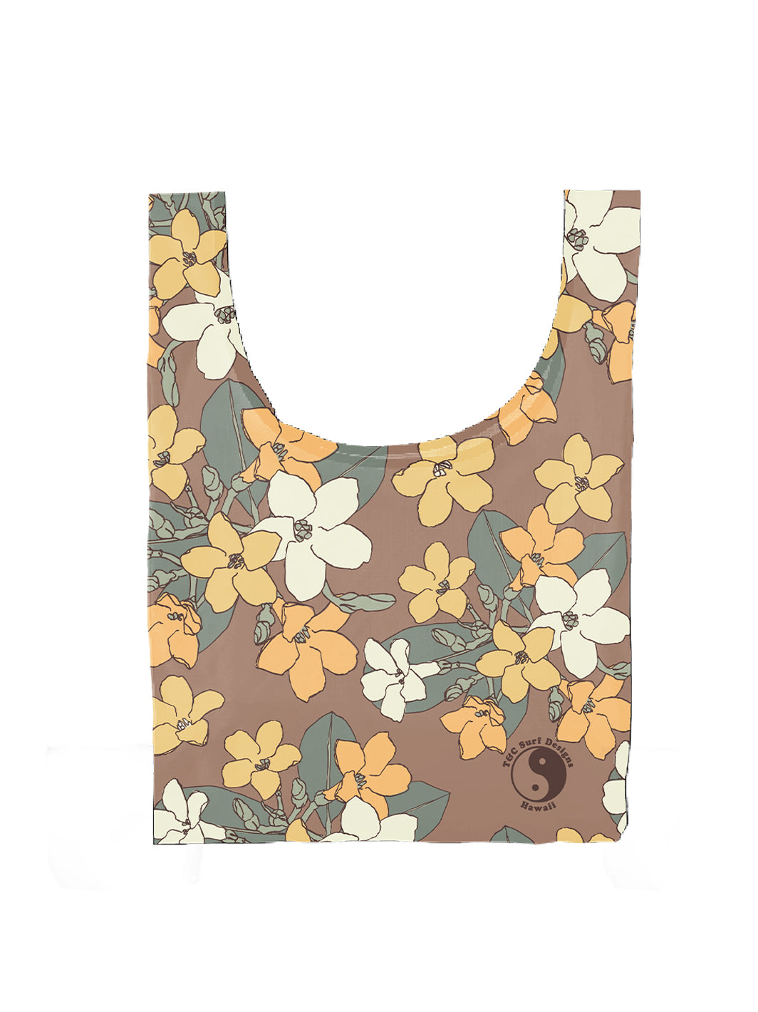 Puakenikeni Branch Small Tuck & Toss Reusable Tote Bag