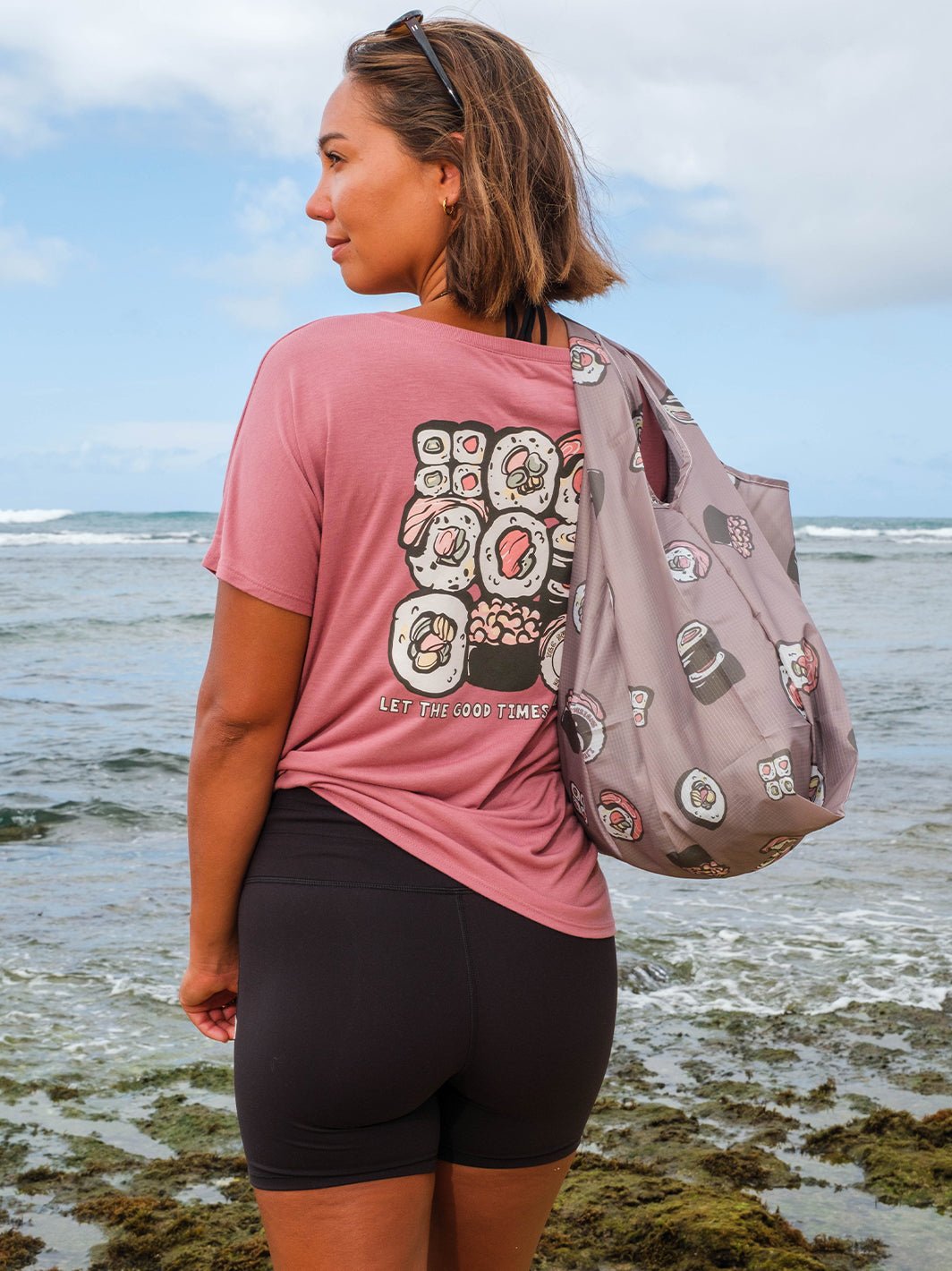 Roll Medium Tuck & Toss Reusable Tote Bag - T&C Surf Designs