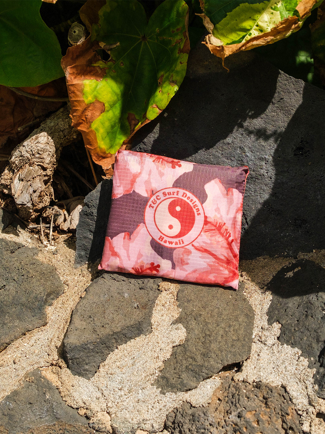 Watercolor Hibiscus Large Tuck & Toss Reusable Tote Bag