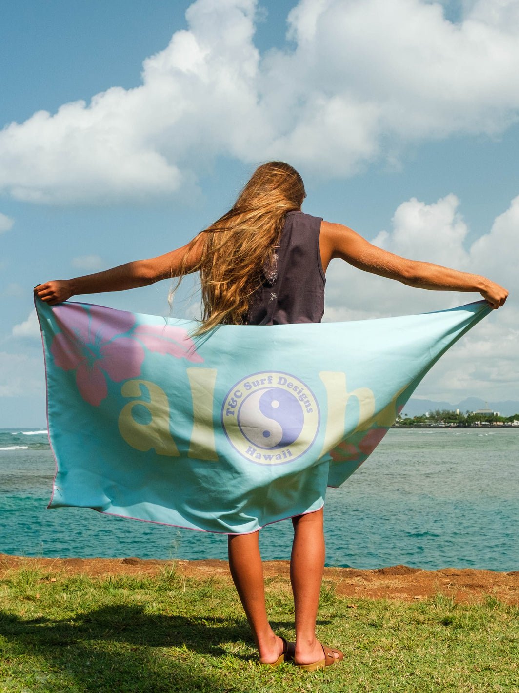 Hibiscus Band Microfiber Towel - T&C Surf Designs